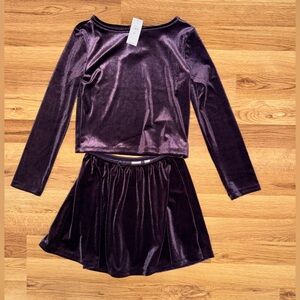 GAP Kids Velvet Two-Piece Set in Plum